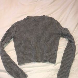Grey brandy melville slightly cropped sweater